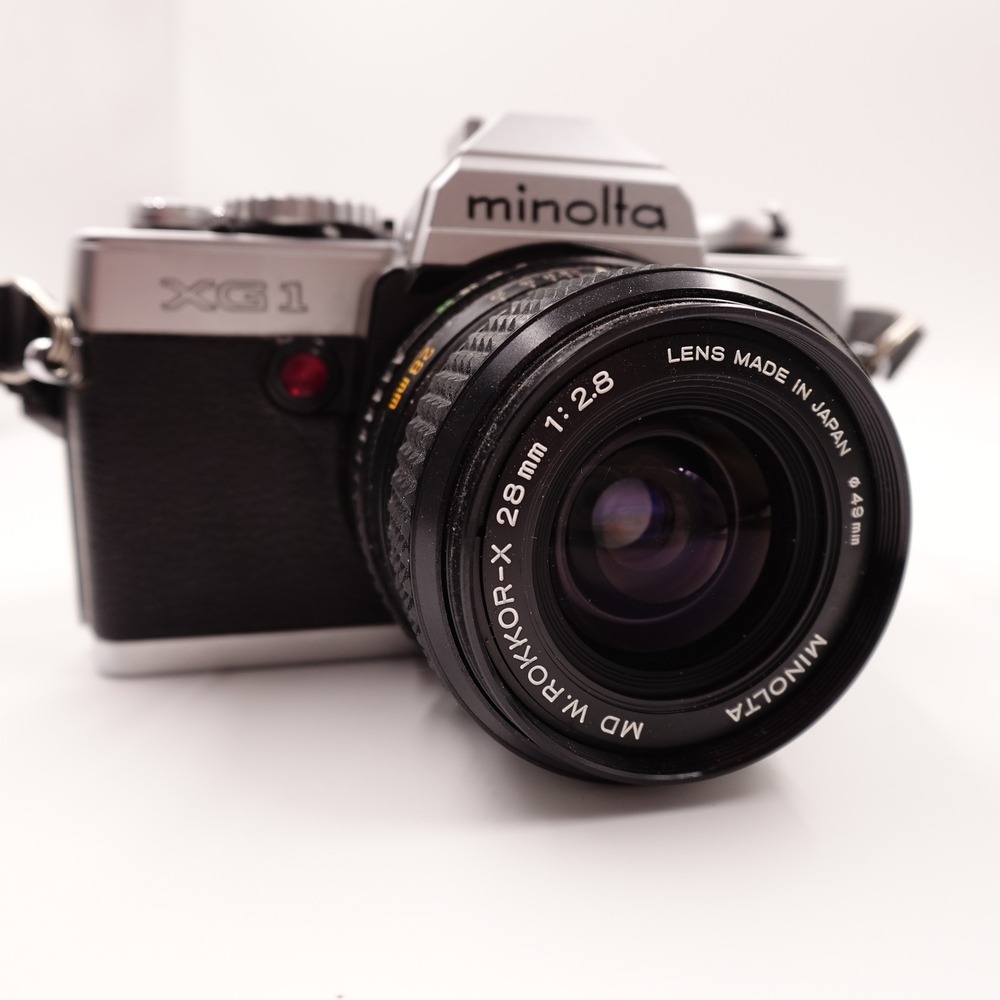 Vintage Minolta XG1 35mm SLR Film Camera Rokkor-X 28mm f2.8 Lens Retro JAPAN
